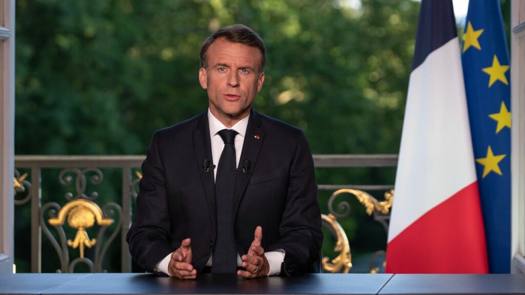 Emmanuel Macronn, le 9 juin 2024, a annoncé la dissolution de l'Assemblée nationale / Elysée